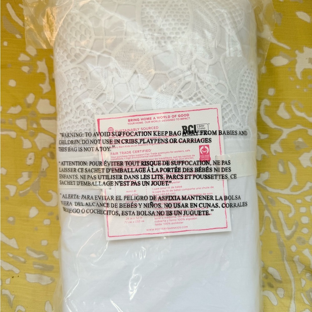 Lilly Pulitzer x pottery barn kids Crib Skirt In Eyelet Trim - Picture 2 of 4